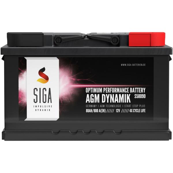 Batterie auto SIGA AGM Dynamik 80 Ah 12 V